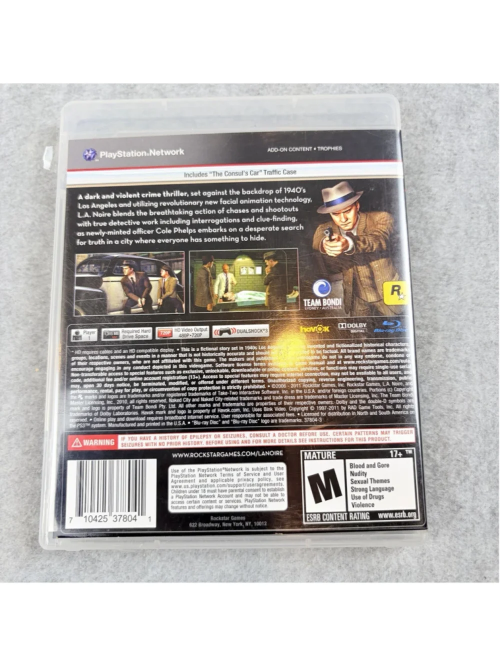 LA Noire (Rockstar Games, PS3, PlayStation 3, 2011) Tested